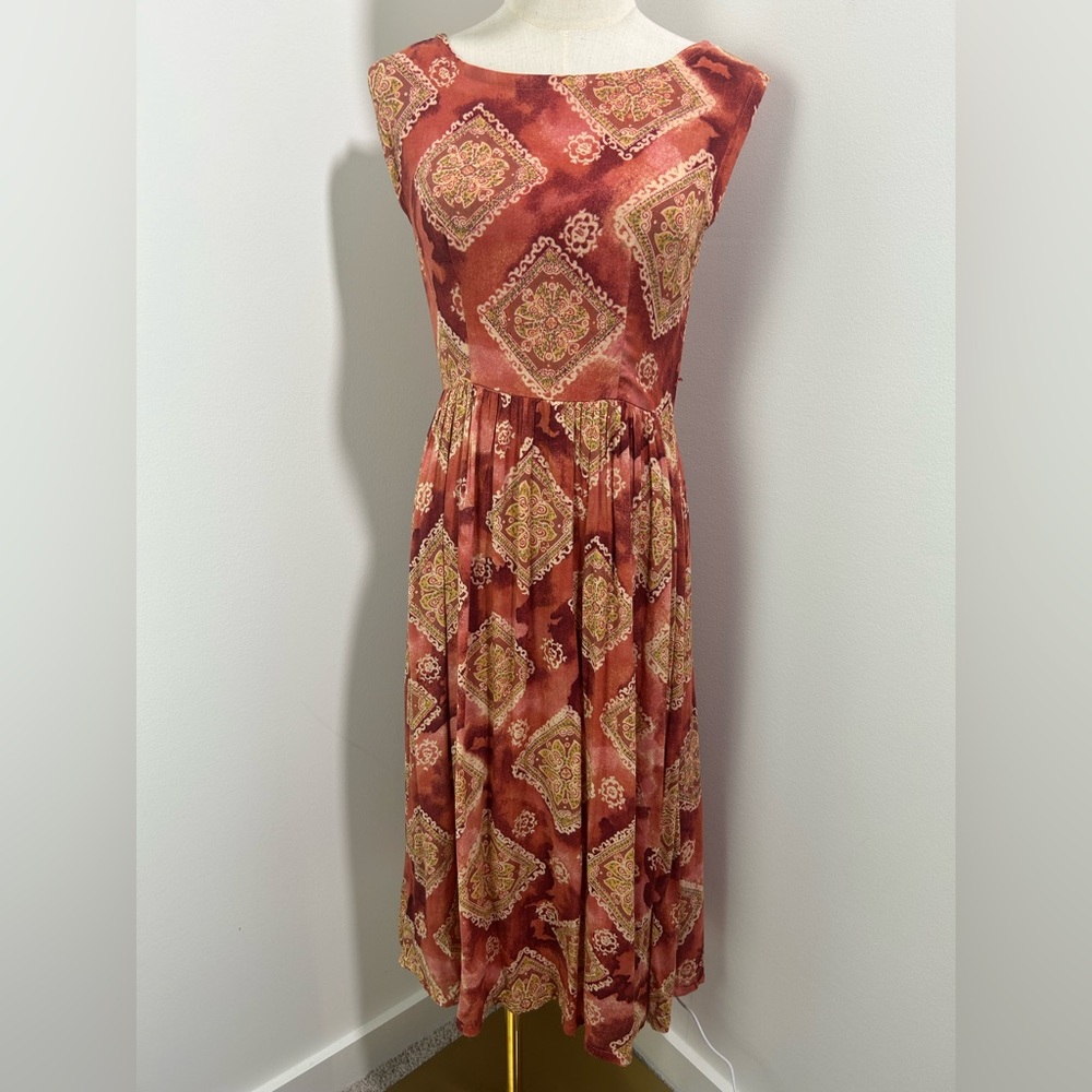 VTG 90s PASSPORTS Sleeveless Midi Dress